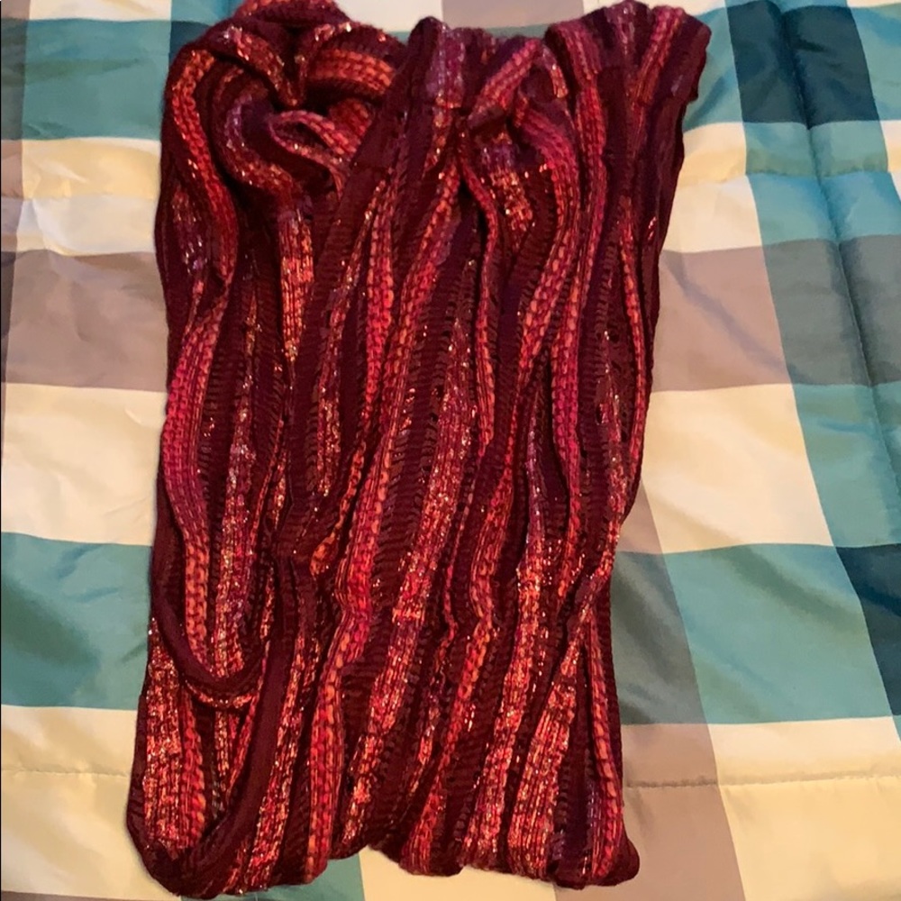 Red scarf with sparkles